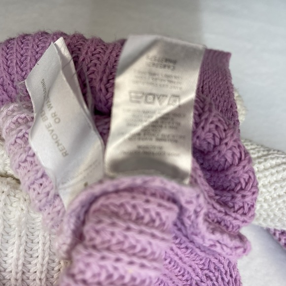 Ann Taylor Medium Cardigan Sweater Cream Purple Ombre Knit Button Front - Picture 3 of 9